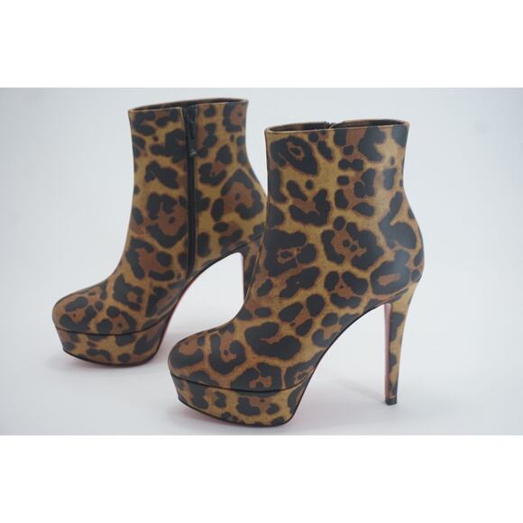 Christian Louboutin Bianca Bootie Size 35.5 NIB $1295 Leopard 120MM Platform - Picture 3 of 10